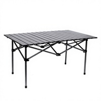 Table pliante légère rectangulaire à quatre pieds, portable pour le camping, le pique-nique, le barbecue et les repas