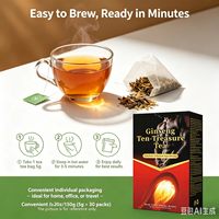Tisane aux Dix Trésors de Ginseng Naturel en Sachets de 5g x 30 Boîtes – Plantes Séchées à Basse Température pour Infusion Herbal