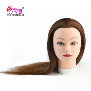 Cosmetología 100% cabeza de Maniquí de entrenamiento de cabello humano, venta al por mayor peluquería de práctica de salón africano americano con hombros - Product Image 5
