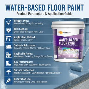 <span class=keywords><strong>Peinture</strong></span> de sol époxy aqueuse CINGOO avec garantie de 25 ans pour l'auto-nivellement des sols d'atelier, de parking, de sous-sol et d'usine, certifiée CE/ISO, compatible OEM - Product Image 4