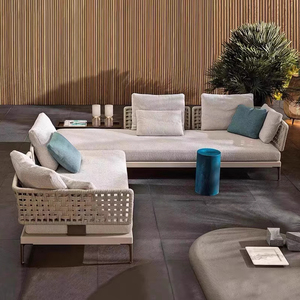 Juegos de sofás seccionales de mimbre de aluminio para exteriores modernos, gran oferta, nuevo estilo, Patio, muebles informales para comedor, Hotel, jardín, Villa - Product Image 1