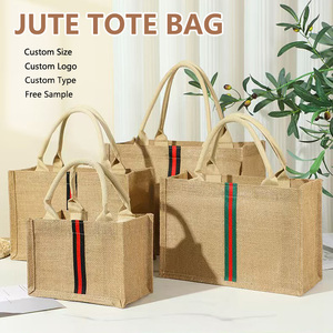 Bán chạy nhất đay mua sắm Túi tote tái chế đay Túi Vải Bố tự nhiên đay Tote Túi - Product Image 2