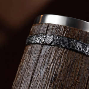 Chope à bière en bois de manguier 100% naturel et en acier, artisanale, tasse à bière, cadeau idéal pour les amateurs de bière - Product Image 1