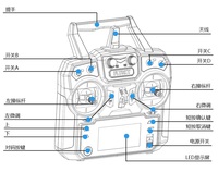 Contrôleur d'émetteur radio Flysky FS-i6 6CH AFHDS 2A 2,4 GHz avec écran LCD pour avion RC, planeur, hélicoptère, bateau