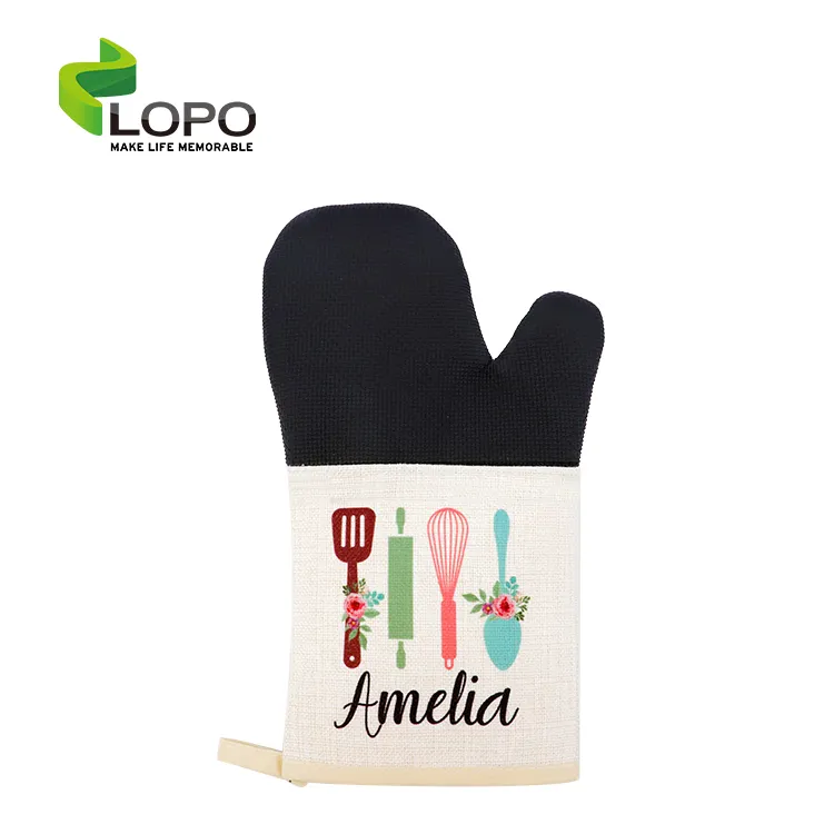 High Quality Blank Sublimation Linen Oven Mitts for Sublimation