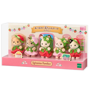 Calico Critters <span class=keywords><strong>Sylvanian</strong></span> Families Collection bébé sur le thème de la fraise, lot de 5 figurines miniatures, cadeau d'anniversaire à collectionner - Product Image 2