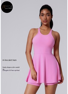 Leggings de sport anti-transpiration transfrontaliers, dos nu, <span class=keywords><strong>jupe</strong></span> de yoga une pièce, course à pied, <span class=keywords><strong>tennis</strong></span>, taille avant, séchage rapide - Product Image 3