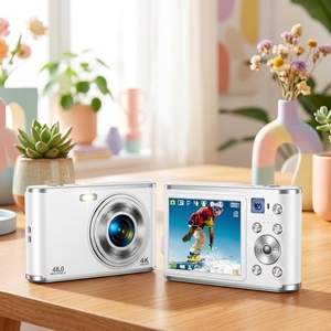 48MP 4K Dual Camera Camcorder, 2.88" Type-C 16X AF Filter Flash for Kids Adults DC306 48MP High Resolution Captures Stunning Det - Product Image 1