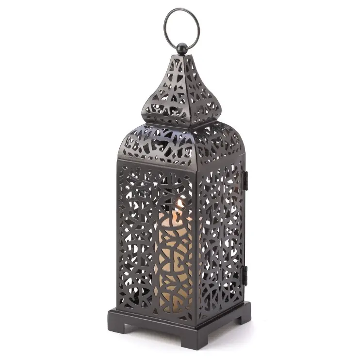 Home decoration creative metal iron atr lantern white candlestick holders