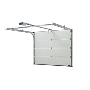 Style moderne Portes <span class=keywords><strong>de</strong></span> <span class=keywords><strong>garage</strong></span> sectionnelles en acier <span class=keywords><strong>de</strong></span> haute qualité <span class=keywords><strong>pour</strong></span> villas Surface finie Filet en fibre <span class=keywords><strong>de</strong></span> verre - Product Image 1