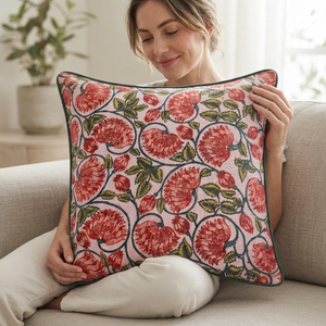 Dolly Enterprises Luxury Cotton <b>Throw</b> <b>Pillow</b> Cover Anti-Bacteria Stain Resistant Features Handcrafted Rajasthan for Hotels - Product Image 1