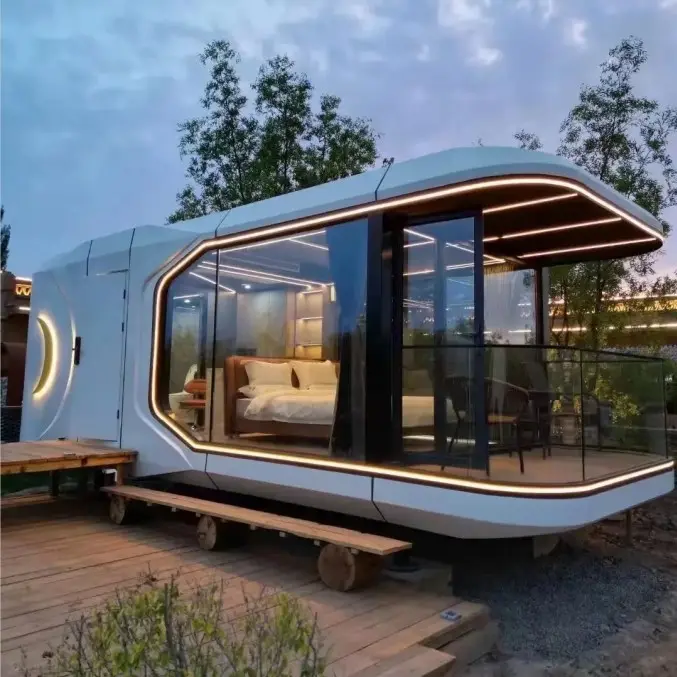 China Fabriek Ruimte Capsule Huis Luxe Mobiele Huis Lage Prijs Hoge Kwaliteit Hut Huis