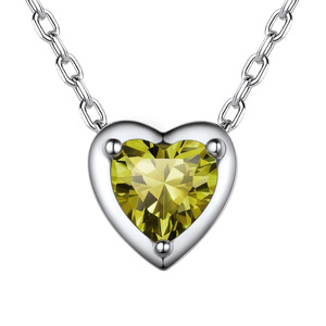 Ciondolo a Cuore in Moissanite, Argento 925 con Montatura a Griffe, Gioiello Romantico da Donna per Uso Quotidiano - Product Image 1
