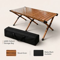Table de camping extérieure de grande taille en aluminium avec plateau double face, design moderne, pliage rapide et coins renforcés