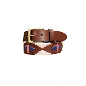 Cinturones de Cuero Genuino con Bordados Coloridos de Última Moda para Hombre, Estilo Casual Vintage, Ecológicos, Resistentes al Agua, Rectangulares - Product Image 5
