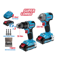 Ensembles d'outils électriques FIXTEC, perceuse sans fil sans balais de 10 mm, perceuse électrique à batterie 20 V, tournevis électrique industriel