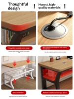 Bureau d'ordinateur en bois, bureau d'étude pour étudiant, table longue et étroite pour chambre à coucher ou bureau à domicile, table simple épaissie en forme de C pour e-sport avec cloison métallique