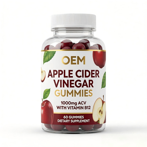 Gomitas de Vinagre de Sidra de Manzana OEM ODM, GMP Halal, 60 Unidades, 1000 mg por Porción, con Vitamina B12, Raíz de Remolacha y Granada - Product Image 1