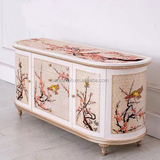 OE-FASHION Console Table Luxury/wood Console Table/console Table with Shelving and Drawers