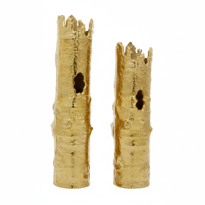 ชุดแจกันเซรามิกหรูหรา2ชิ้นทันสมัย18 "15" H แจกันเหล็กวางบนพื้นทำจากโลหะสีเงินสีทอง - Product Image 1