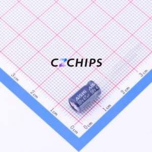 Condensateur électrolytique en aluminium à montage traversant ERM1HM470E11OT, D6.3xL11mm, 47uF, 20%, 50V, 190mA-100kHz - Product Image 1
