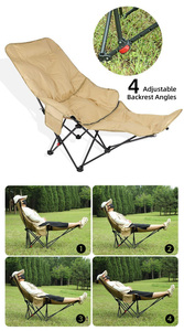 Outdoor Four-Gear Adjustable Folding Moon <b>Chair</b> Comfort <b>Padded</b> Recliner for Garden Camping Beach Picnic - Product Image 3