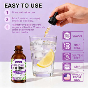 8 en 1 60ML 2FL OZ Haute biodisponibilité Soutien des yeux et du cœur Aliment santé de qualité alimentaire Extrait de <span class=keywords><strong>safran</strong></span> liposomal sauvage Vitamine D3 B12 - Product Image 4