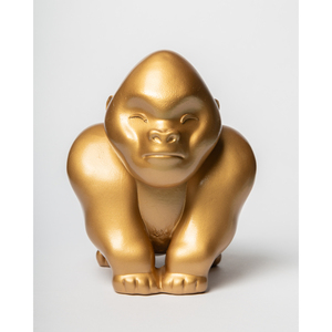 Scultura di Gorilla Dorato, Statuetta Decorativa per Arredamento Casa - Product Image 1