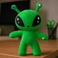 Peluche en forme de créature verte extraterrestre, jouet en peluche, coussin doux, figurine, poupée, décoration pour enfants, collectionneurs, vente en gros, poupée extraterrestre CPC pour enfants