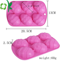 Moule en silicone en forme d'œuf de Pâques à 6 cavités, vente chaude, antiadhésif, pour faire du chocolat, du fondant, moule en silicone pour Halloween