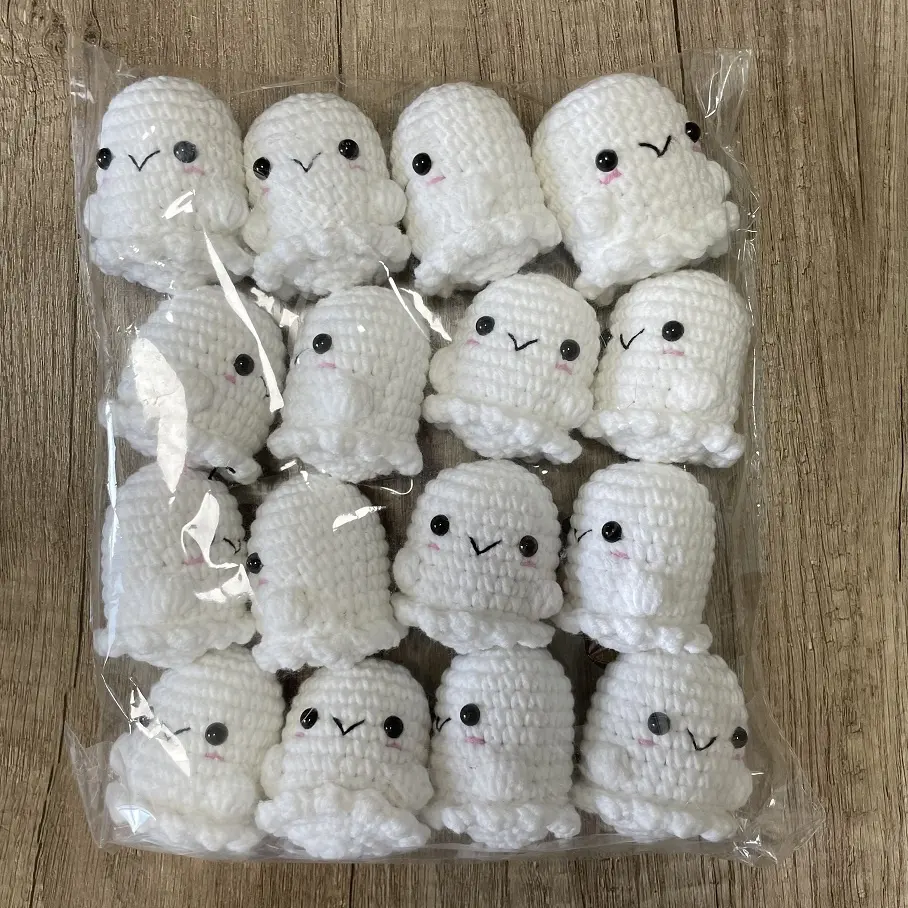 ของเล่นตุ๊กตาถักแฮนด์เมด,ตุ๊กตาผีน่ารักฮาโลวีน Amigurumi