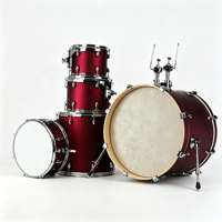 Batterie acoustique professionnelle 5 pièces avec coque en peuplier et 3 cymbales métalliques pour le rock, le jazz, la pop, pour adultes