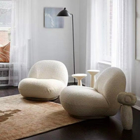 Fauteuil pivotant 360° abordable, chaise longue individuelle rotative, canapé paresseux en polaire d'agneau