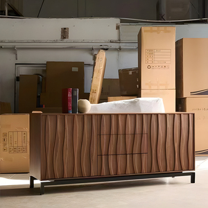 Modern Walnut <strong>Sideboard</strong> New Design <strong>Cheap</strong> Wholesale for Home Wall Living Room Furniture Wood Style Panel for Hotel Apartment Use - Product Image 1