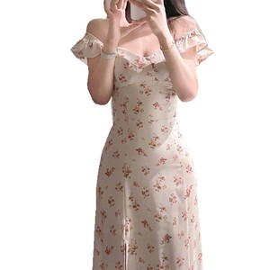French Style Floral Print Spaghetti Strap Maxi Dress Natural Waistline Daily Casual Beach Wear - Product Image 5