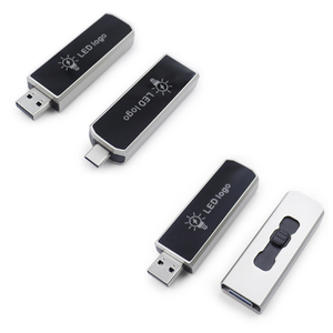 Venta de fábrica tipo C USB flash drive Light up USB <span class=keywords><strong>memory</strong></span> stick de alta velocidad Venta al por mayor metal <span class=keywords><strong>2</strong></span> en 1 usb3.0 Pendrive para dispositivo tipo C - Product Image 3