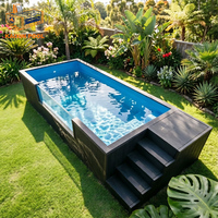 Royal Oasis 40ft Mosaic Sunset View Resort Deck Grand jacuzzi spa en fibre de verre de 20ft avec piscine à débordement pour conteneur hors sol