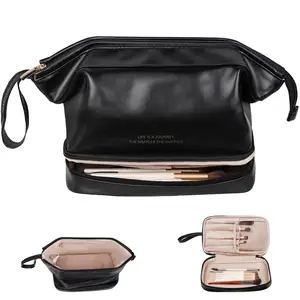 Water-Resistant Travel Toiletry Bag with Hanging Hook Makeup Cosmetic Organizer Accessory for Shampoo-Travel Bags