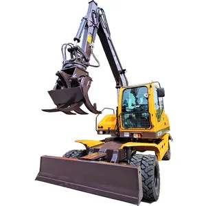 Log crane grapple excavator mounted wood cutter tree shear cutting machine in forestry machinery