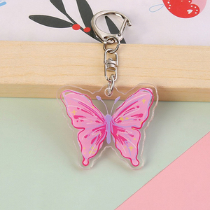 Custom Color Anime Butterfly PVC Keychain Girl Schoolbag Earphone Cover Pendant Cartoon <b>Key</b> <b>Ring</b> Accessories Decoration - Product Image 4