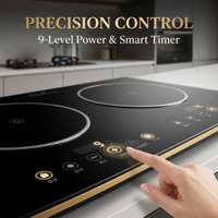 Table de cuisson électrique double zone universelle, plaque à induction infrarouge intégrée, cuisinière hybride tactile, pour usage hôtelier, 220V