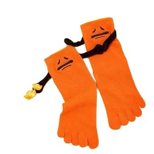Five-<b>Finger</b> <b>Socks</b> Mid-Calf Unisex Breathable Sweat-Absorbing Cartoon Carrot Design Youth <b>Socks</b> - Product Image 4