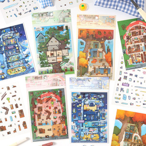 3 autocollants par paquet, série Dream Weaver, autocollants <span class=keywords><strong>de</strong></span> paysage 3D, autocollants DIY pour enfants, autocollants pop-up - Product Image 2
