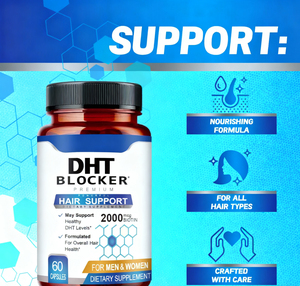 Complément DHT Blocker pour la croissance des cheveux, extrait de palmier nain en capsules 2000mcg, biotine pour hommes et femmes, vitamines pour des cheveux épais et forts. - Product Image 4