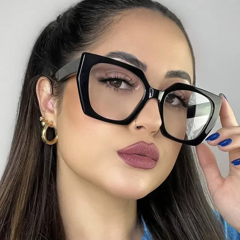 China Wholesale Optical Fashion Young Women Luxury Anti Blue Light Glasses Plastic Cat Eye Optical Glasses Frame For Women