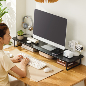 <b>Desktop</b> Computer Riser Stand Monitor Lift <b>Shelf</b> Storage Rack 2 Tier Desk Organizer Rectangle Standing Type - Product Image 2