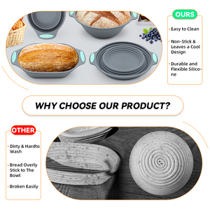 Linh Hoạt Có Thể Gập Lại Silicone Banneton Bánh Mì Chống Giỏ Hình Bầu Dục Sourdough Nướng Giỏ Cho Bánh Mì Làm Dễ Dàng Để Làm Sạch Lưu Trữ - Product Image 4