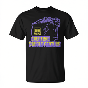 Camiseta retro de los años 70 con diseño de criaturas, camiseta promocional negra para hombre - Product Image 2