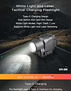 Đèn pin chiến thuật tích hợp laser xanh 5mw, nhỏ gọn, sạc lại được qua USB-C - Product Image 6