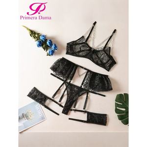 Da donna Sexy reggiseno a catena in metallo giarrettiera perizoma Set Lingerie regolabile con imbracatura commercio all'ingrosso esportazione G-String mutandine - Product Image 1